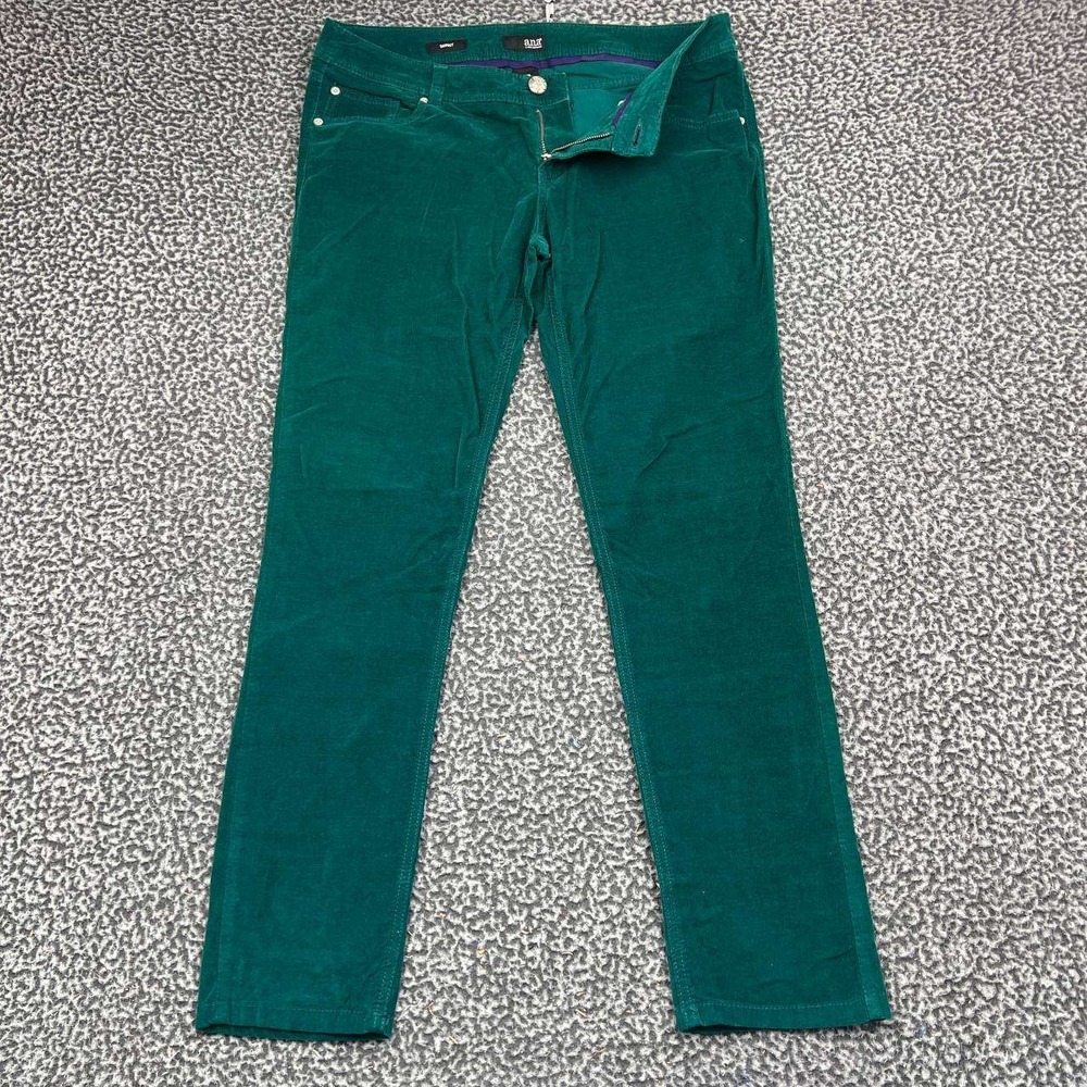 a.n.a A New Approach Corduroy Pants Women 30/10 Green Stretch Skinny